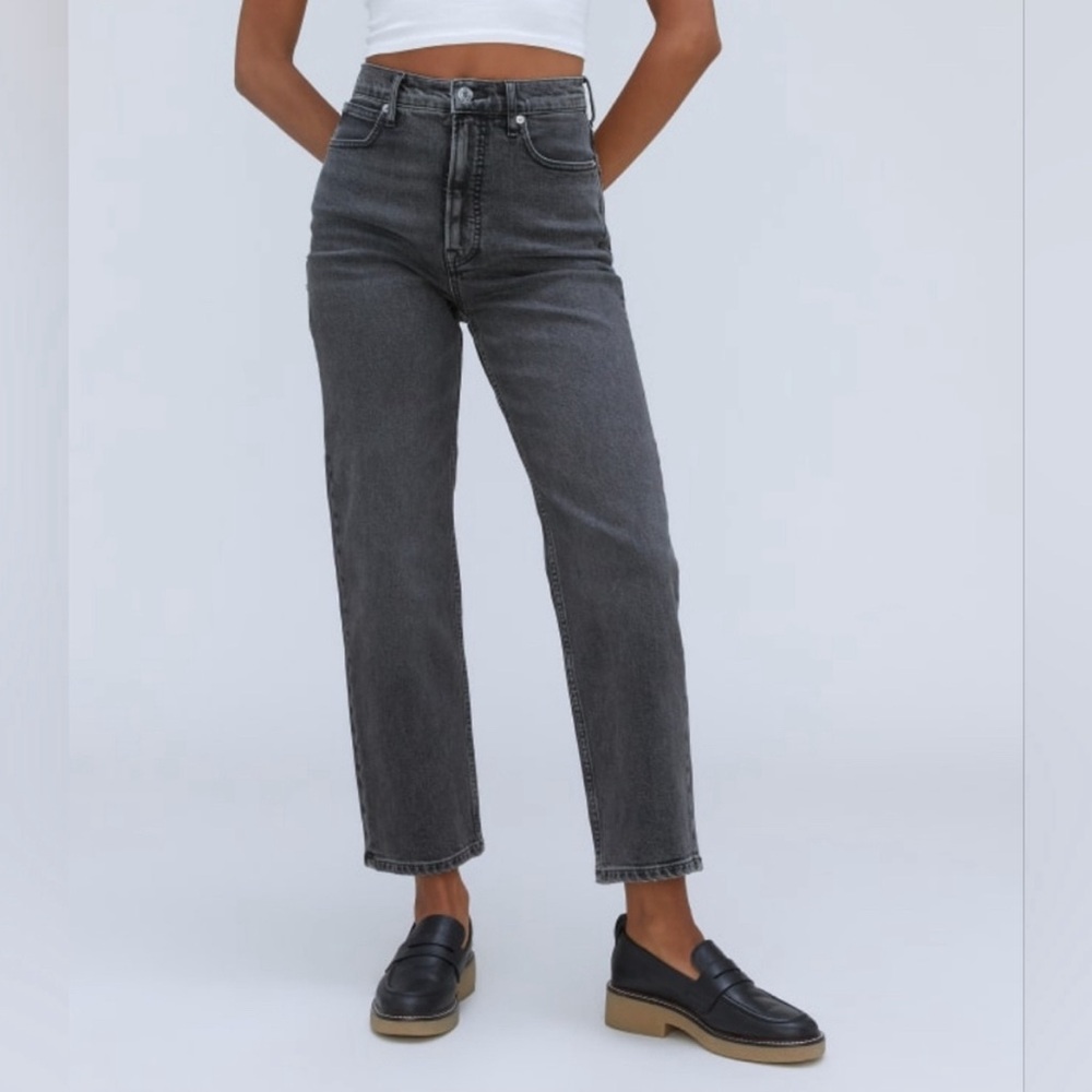 Everlane The Way High Jean 28 Short Washed Black NWT